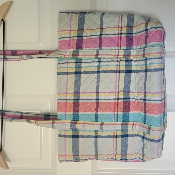 Vera Bradley Small Vera Tote - Pastel Plaid - Picture 2 of 3